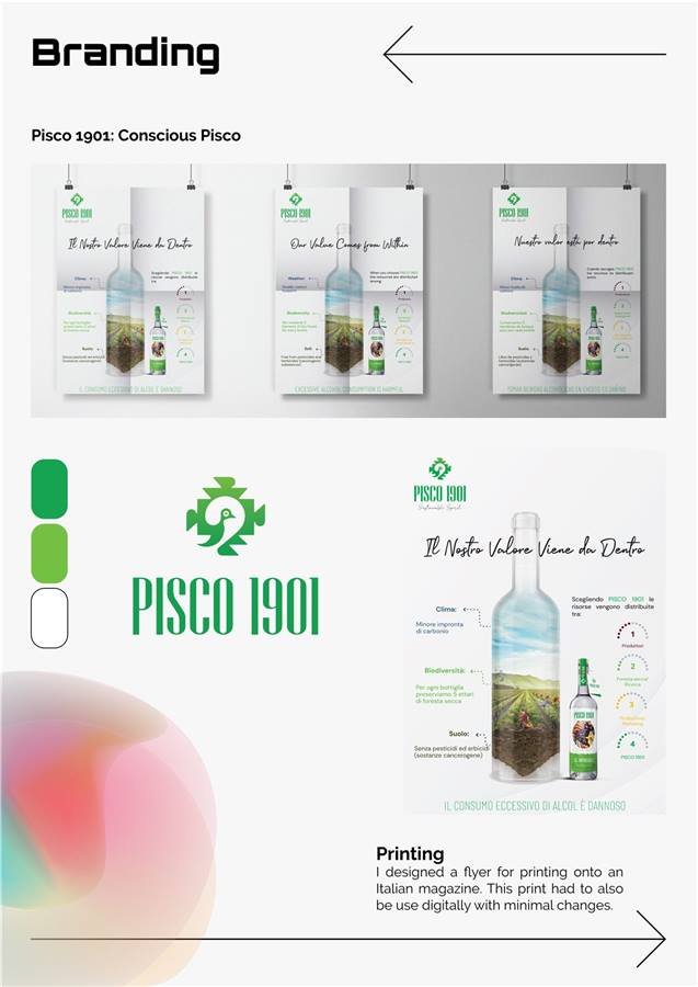 Pisco 1901 — branding para pisco consciente y sostenible